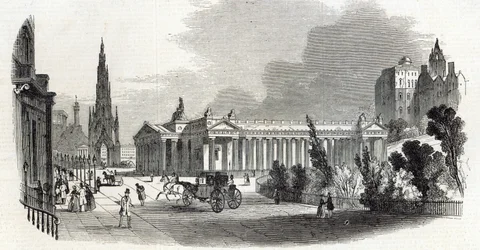 Édimbourg : Royal Institution et Scott Monument, de 